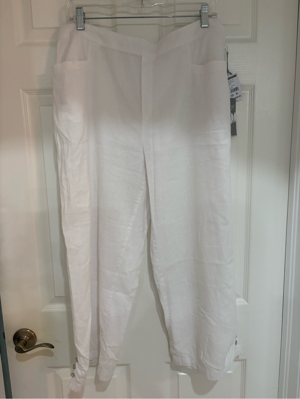 Habitat NWT White Linen Capri Pants Size XL $84 Retail